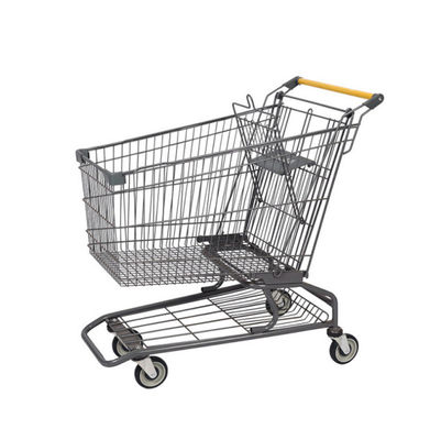 quality  Euro Unfolding Shopping Trolley Metal Supermarket Shopping Trolley Grocery Wire Trolley factory