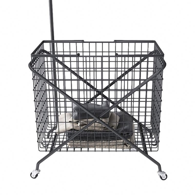 2021 Modern Household Items Steel Wire Car Household Trolley Sustainable Storage Basket